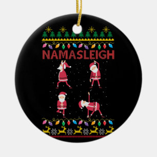 Adorno De Cerámica Namasleigh Santa's Yoga Positions Yoga Lover Xmas