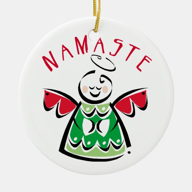 Adorno De Cerámica Namaste Angel (Frente)