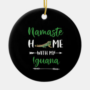Adorno De Cerámica Namaste Casa Con Mi Iguana Divertida Iguana Y Yoga