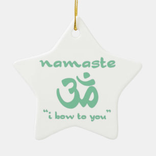 Adorno De Cerámica Namaste - Me inclino ante ti (en verde)