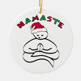 Adorno De Cerámica Namaste Navidades Buddha Ornament
