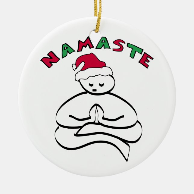 Adorno De Cerámica Namaste Navidades Buddha Ornament (Frente)