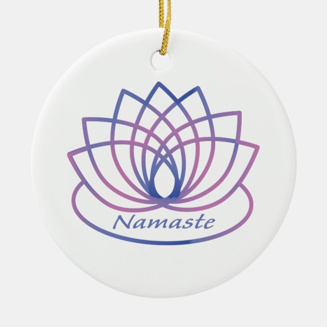 Adorno De Cerámica Namaste Purple and Pink Lotus Flower (Frente)