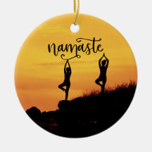 Namaste Silhouette Mujer Meditación espiritual Yog