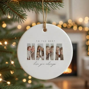 Adorno De Cerámica NANA Personalizado Foto Navidad Regalo Personaliza