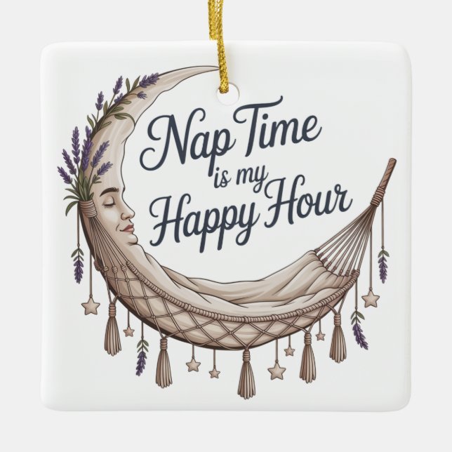 Adorno De Cerámica Nap Time Is My Happy Hour (Anverso)