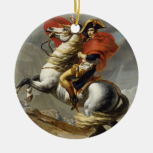 Adorno De Cerámica Napoleon que cruza el paso magnífico de St Bernard