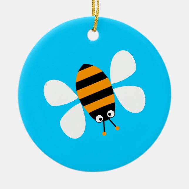 Adorno De Cerámica Naranja Bee (Frente)