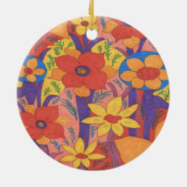 Adorno De Cerámica Naranja bohemio audaz