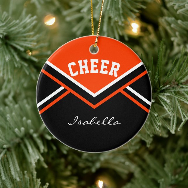 Adorno De Cerámica Naranja Cheer 2 para un animador 📣 💖 (Árbol)