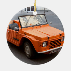 Adorno De Cerámica Naranja Citroen Mehari