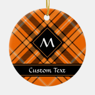 Adorno De Cerámica Naranja de Halloween Tartan