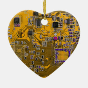 Adorno De Cerámica Naranja de la luz de la placa de circuito del geek