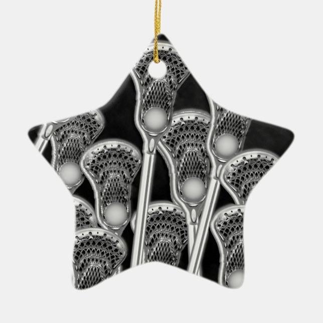 Adorno De Cerámica Naranja del equipo de Lacrosse Gift (Frente)