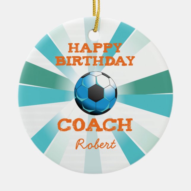 Adorno De Cerámica Naranja/estreno Verde azulado/azul del entrenador  (Frente)