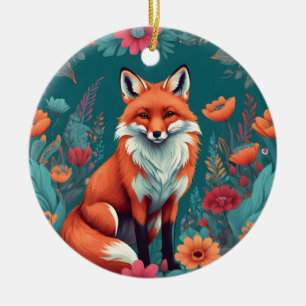 Adorno De Cerámica Naranja fox