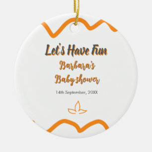 Adorno De Cerámica Naranja gris retro español baby ducha boho moderno