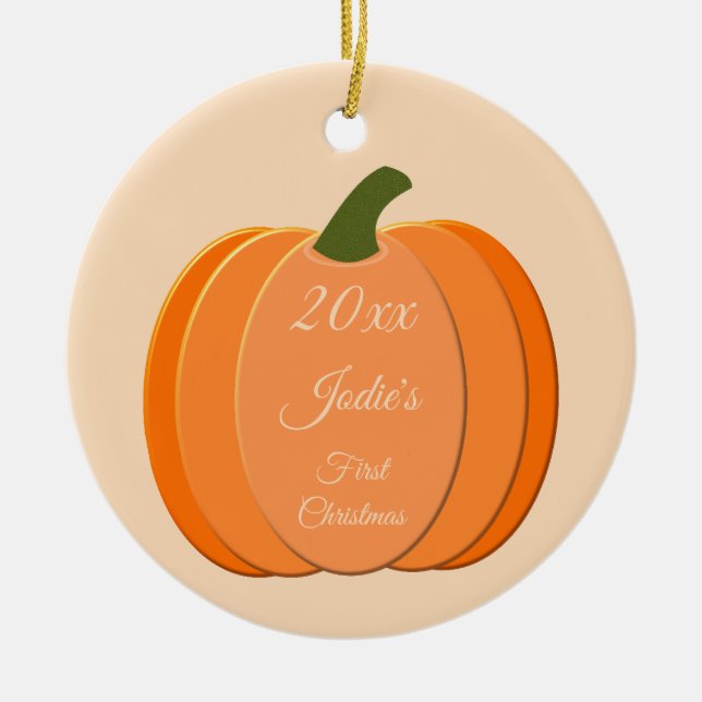 Adorno De Cerámica Naranja lindo género calabaza neutral primera Navi (Frente)