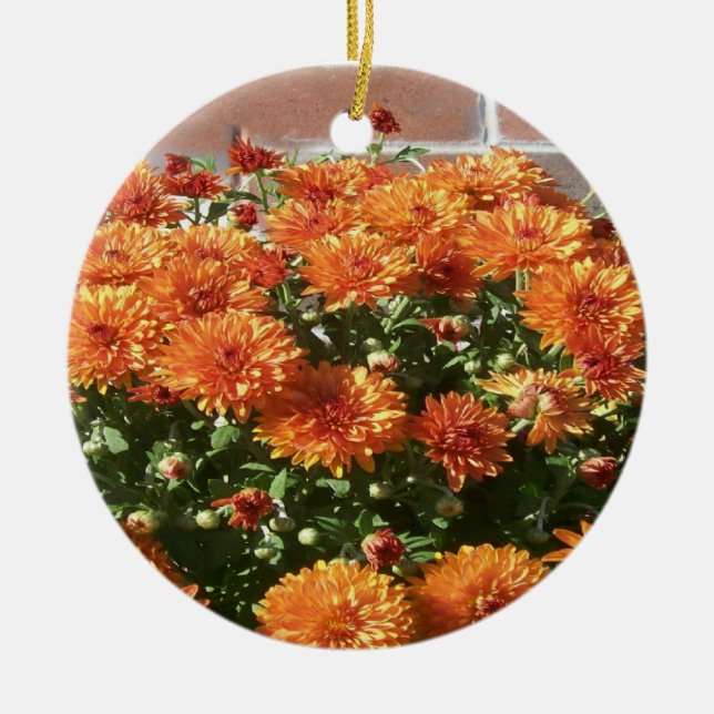 Adorno De Cerámica Naranja Merigold Ornament (Frente)