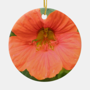 Adorno De Cerámica Naranja Nasturtium Personalizado Cumpleaños