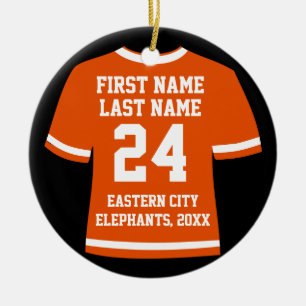 Adorno De Cerámica Naranja Photo Football Soccer Hockey Sports Jersey