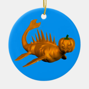 Adorno De Cerámica Naranja Seadragon