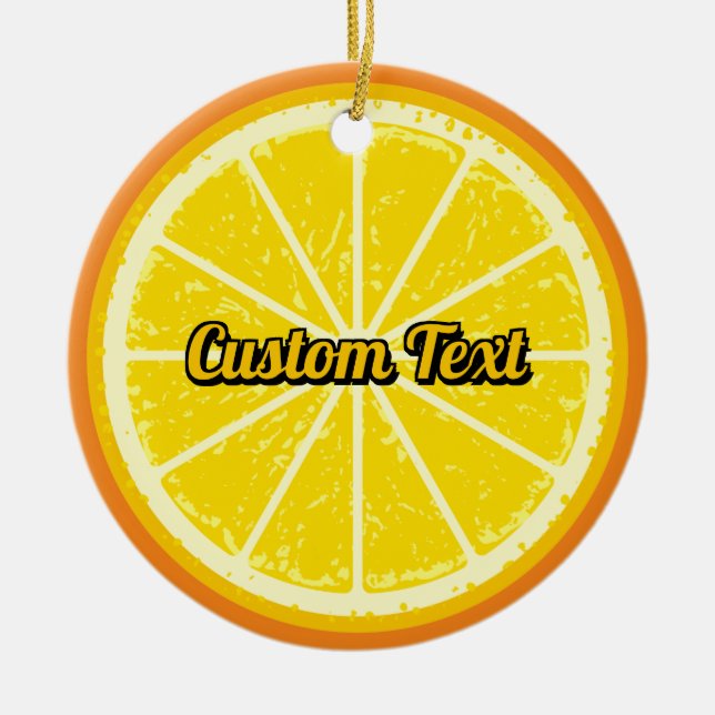 Adorno De Cerámica Naranja Slice (Frente)