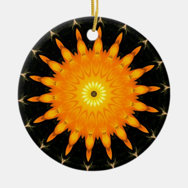 Adorno De Cerámica Naranja Sun Ornament (Frente)
