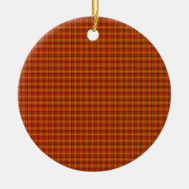 Adorno De Cerámica Naranja Tartan Ornament
