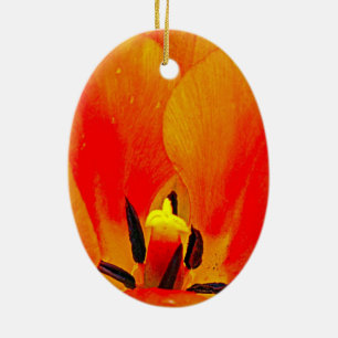 Adorno De Cerámica Naranja Tulip