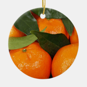 Adorno De Cerámica Naranjas mandarín