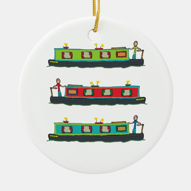 Adorno De Cerámica Narrowboat (Frente)