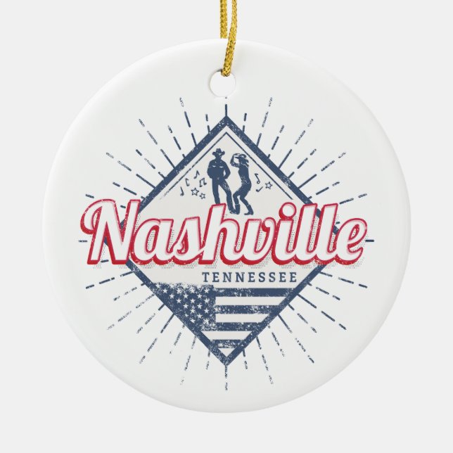 Adorno De Cerámica Nashville City Tennessee Estados Unidos (Frente)