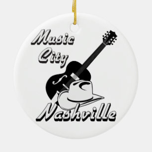 Adorno De Cerámica Nashville. Ciudad de la música