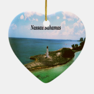 Adorno De Cerámica Nassau Bahamas, faro en puerto