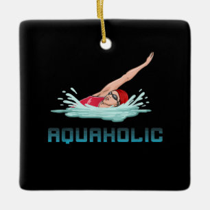 Adorno De Cerámica Natación Cap Goggles Natación Amor Divertido Chica