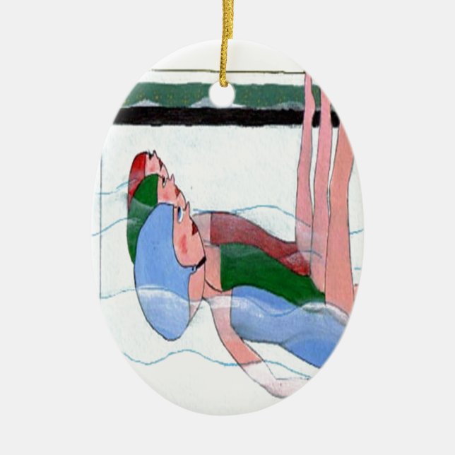 Adorno De Cerámica Natación sincronizada (Frente)