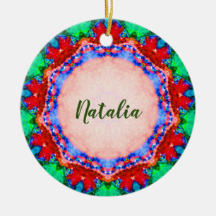 Adorno De Cerámica NATALIA Navidad Fractal Personalizado