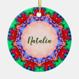 Adorno De Cerámica NATALIA Navidad Fractal Personalizado 