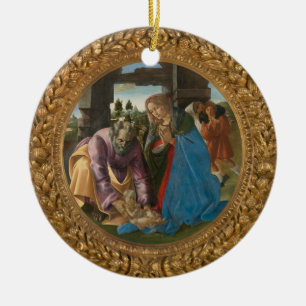 Adorno De Cerámica Natividad Botticelli Virgin Mary Child Saint Josep