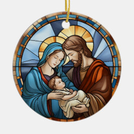 Adorno De Cerámica Natividad de Navidades de vidrio manchado de la fa