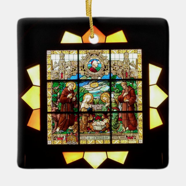 Adorno De Cerámica Natividad de Navidades de vidrio templado (Anverso)