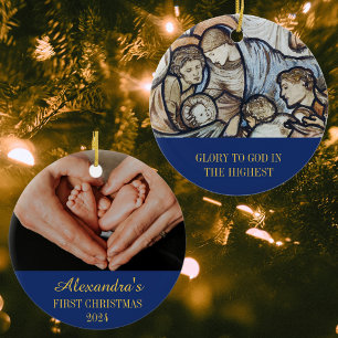Adorno De Cerámica Natividad religiosa cristiana bebe primero Navidad
