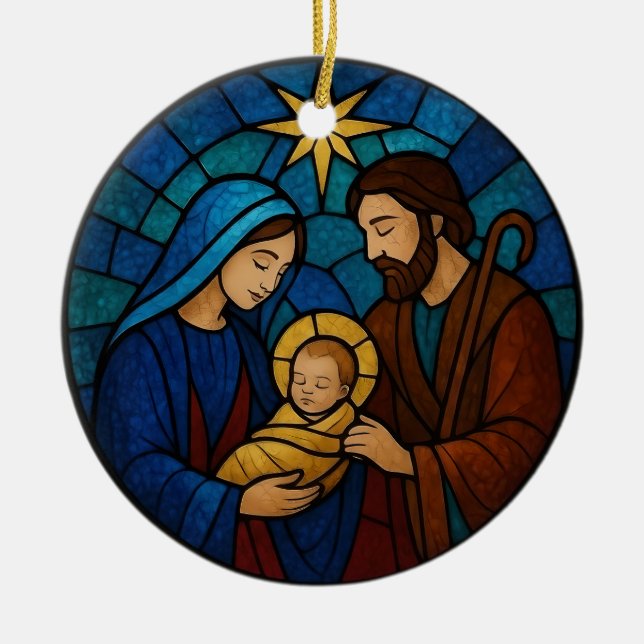 Adorno De Cerámica Nativity Scene Baby Jesus Manger Christmas (Frente)