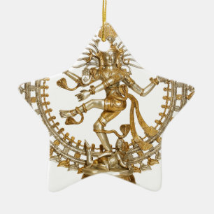 ADORNO DE CERÁMICA NATRAJ DE ORO