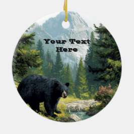 Adorno De Cerámica Naturaleza del oso negro