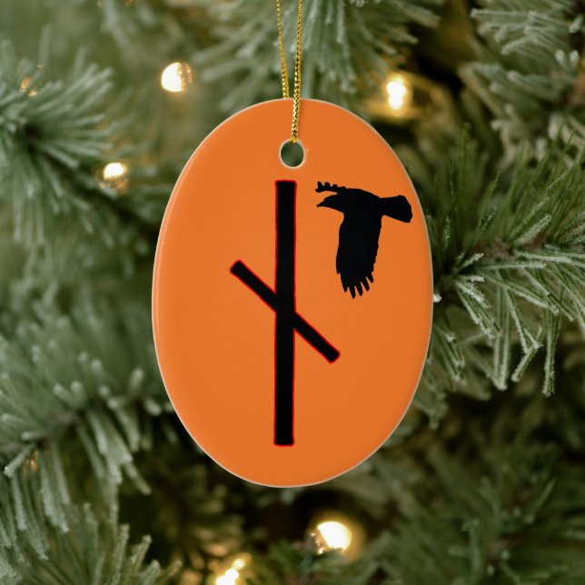 Adorno De Cerámica Naudhiz Viking Rune Yule Ornament - ¡Superando! (Árbol)