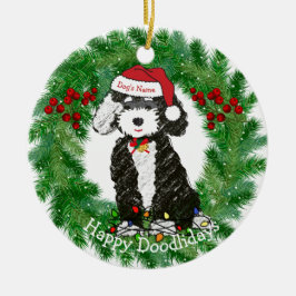 Adorno De Cerámica Naughty Bernedoodle personalizado