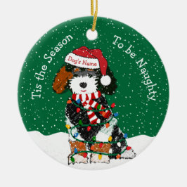 Adorno De Cerámica Naughty Bernedoodle personalizado