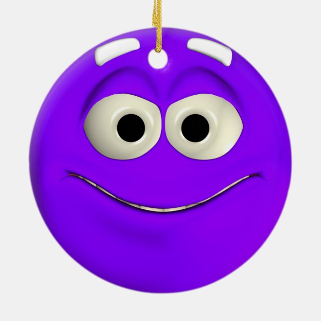 Adorno De Cerámica Naughty Purple Emoticon (Atrás)
